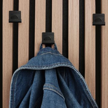 Single Coat Hook 'Acoustic' Black