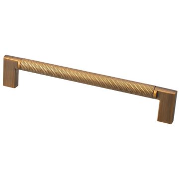 Bar Handle 'Arc' Black / Brushed Brass Knurled