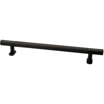 Bar Handle 'Fluted' Black Ribbed