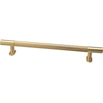 Bar Handle 'Fluted' Brushed Brass Ribbed