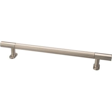 Bar Handle 'Fluted' Stainless Steel Effect Ribbed