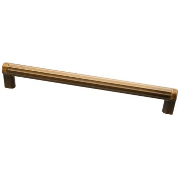 Bar Handle 'Ludvig' Black / Brushed Brass Ribbed