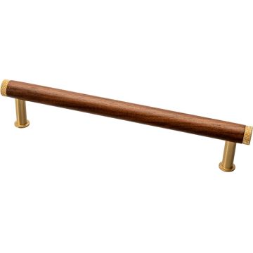 Bar Handle 'Qupon' Walnut / Brushed Brass