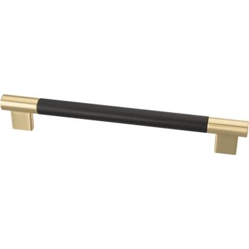 Bar Handle 'Round' Brushed Gold / Maple Black