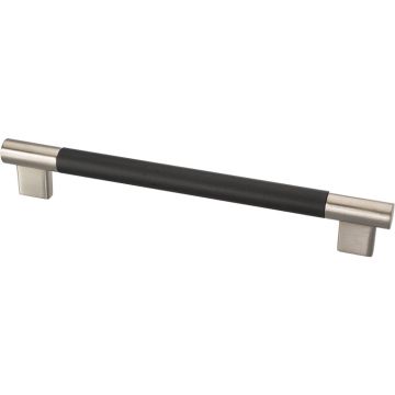 Bar Handle 'Round' Stainless Steel Effect / Maple Black