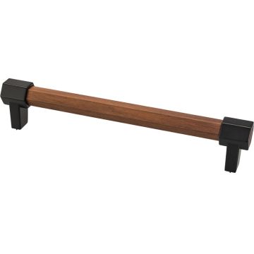 Bar Handle 'Sense' Black / Walnut Clear Lacquered