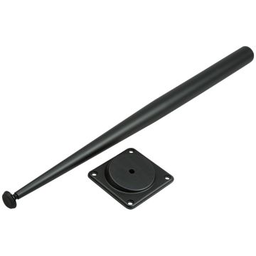 Conical table leg 700 mm black – 4-pack with angled plate