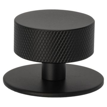 Cabinet Knob 'Arc-Base' Black Knurled