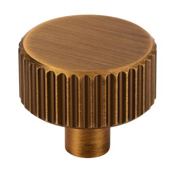 Cabinet Knob 'Art' Black / Brushed Brass Ribbed