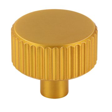 Cabinet Knob 'Art' Brushed Brass Ribbed