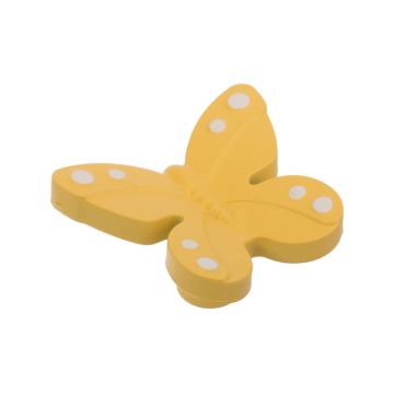 Children Knob 'Kid Line' Butterfly Yellow White