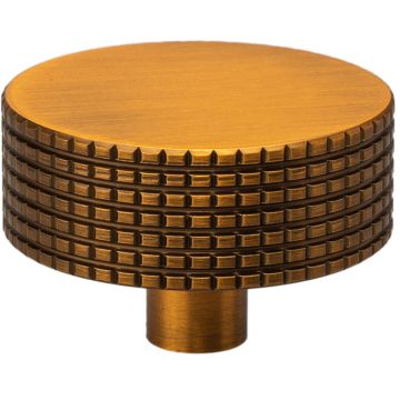 Cabinet Knob 'Check' Black / Brushed Brass