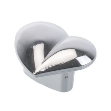 Children Knob 'Kid Line' Heart Polished Chrome