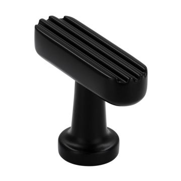 Cabinet Knob 'Java' Black Ribbed