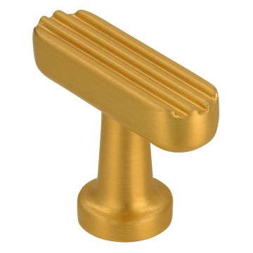Cabinet Knob 'Java' Brushed Brass Ribbed