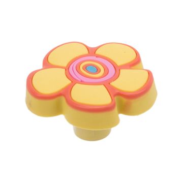 Children Knob 'Kid Line' Flower Orange Yellow