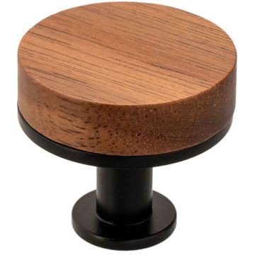 Cabinet Knob 'Qupon' Walnut / Black