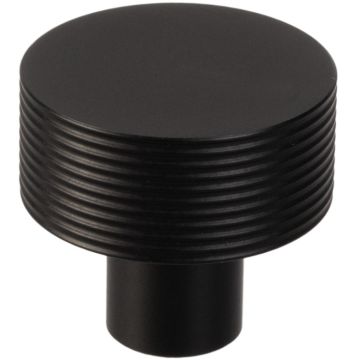 Cabinet Knob 'Small Wire Slim' Black Ribbed