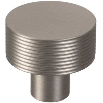 Cabinet Knob 'Small Wire Slim' Stainless Steel Effect Ribbed