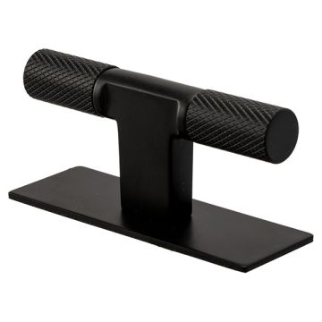 Cabinet Knob 'T-Arc-Base' Black Knurled