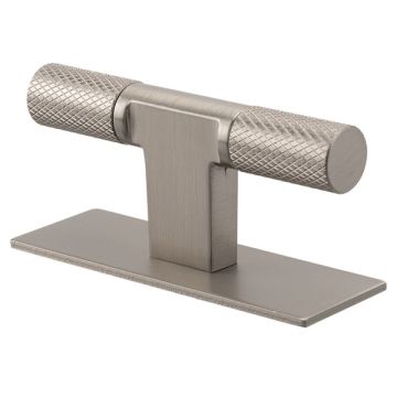 Cabinet Knob 'T-Arc-Base' Stainless Steel Effect Knurled