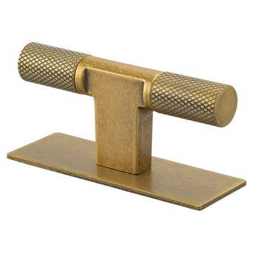 Cabinet Knob 'T-Arc-Base' Vintage Gold Knurled