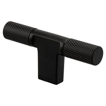Cabinet Knob 'T-Arc' Black Knurled