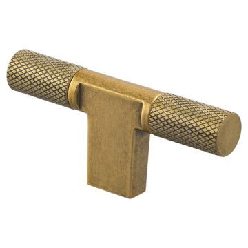 Cabinet Knob 'T-Arc' Vintage Gold Knurled