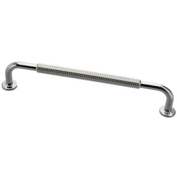 D Handle 'Rill' Polished Chrome Ribbed