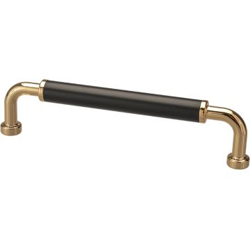 D Handle 'Club' Polished Brass / Black