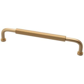 D Handle 'Small Wire' Matt Brass Ribbed