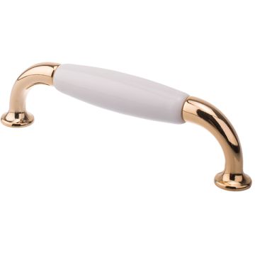 Porcelain Handle "Wales" Polished Brass / White