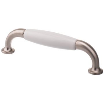 Porcelain Handle "Wales" Stainless Steel Effect / White