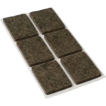 Square Self Adhesive Felt Pads Brown