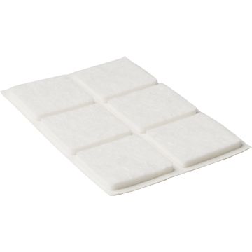 Square Self Adhesive Felt Pads White