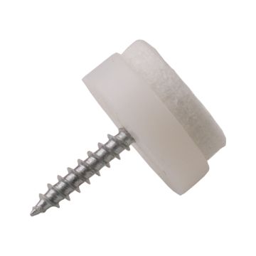 Furniture Felt Glide "Screw On" White