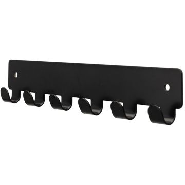 Hook Rail 'Split' Black with 6 Hooks