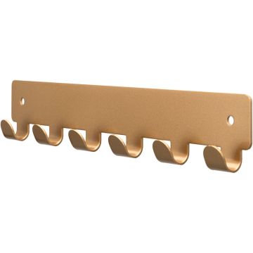 Hook Rail 'Split' Dull Gold with 6 Hooks