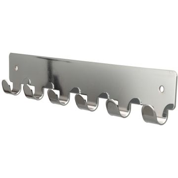 Hook Rail 'Split' Polished Chrome with 6 Hooks