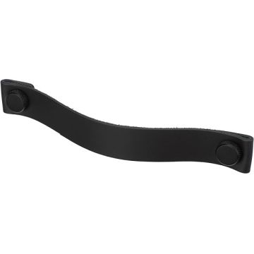 Leather Pull Handle 'Arc' Black Leather / Black