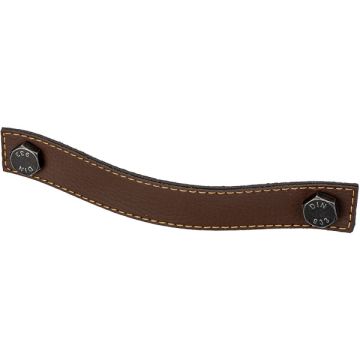Leather Pull Handle 'Din' Brown Leather / Iron