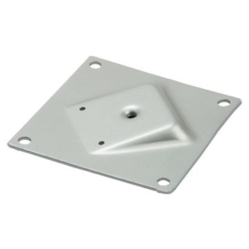 M8 angled plate 130x130 mm 10° silver 4x Ø8.5