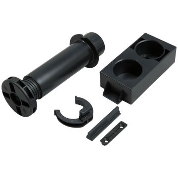 Plinth leg Ø50 mm, Height 135–170 mm, Black, 4-Pack
