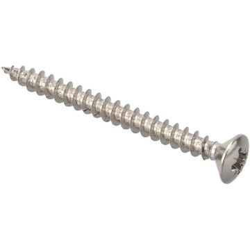 Wood Screw TKFX 4,5 x 50 mm Raised Countersunk PZ2 Bright Nickel Plated