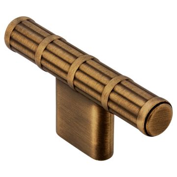T Cabinet Knob 'Bamboo' Black / Brushed Brass