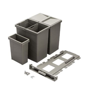 Waste System 'Swing' M60 for kitchen cabinets Gray RAL-7039