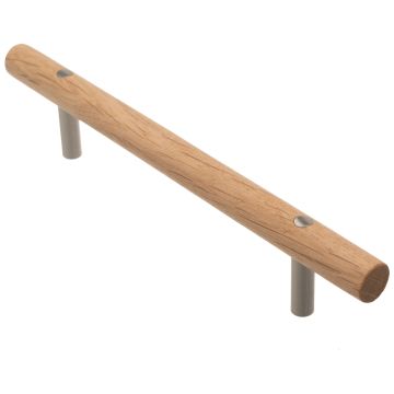 Bar Handle 'Ray' Stainless Steel Effect / White Pigmented Oak Bar Handle 'Ray' Stainless Steel Effect / White Pigmented Oak