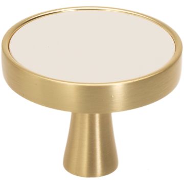 Cabinet Knob 'Elvo' Brushed Brass / White