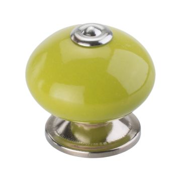 Porcelain Knob "Multi" Polished Chrome / Pistachio