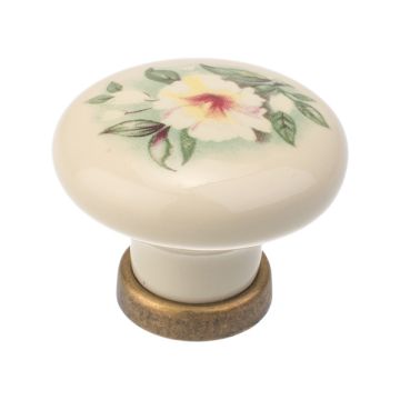 Porcelain Knob "Roma" Ivory / Antique Bronze